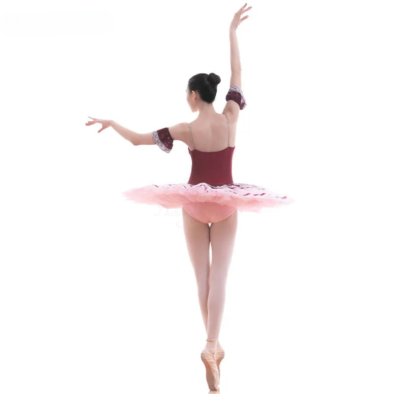 Customized Women Burgundy Ballet Tutu And Girl Stage Ballet Costumes Tutu Ballerina Tutu