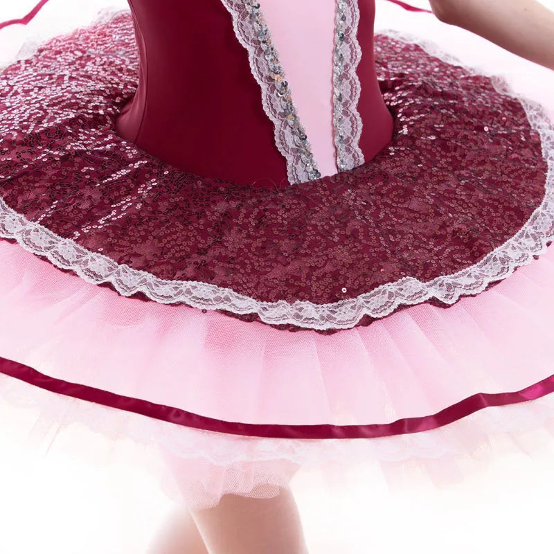 Customized Women Burgundy Ballet Tutu And Girl Stage Ballet Costumes Tutu Ballerina Tutu