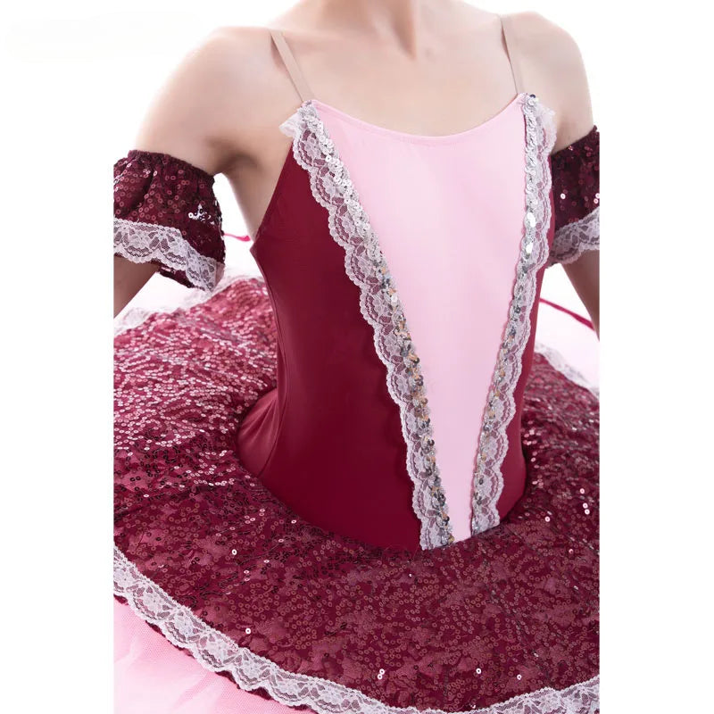 Customized Women Burgundy Ballet Tutu And Girl Stage Ballet Costumes Tutu Ballerina Tutu