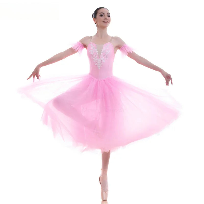 Women Long Ballet Dance Tutus For Stage Performance Adult Girls Ballerina Romantic Ballet Dance Dress