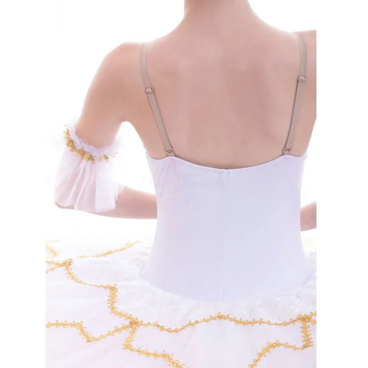 Custom Made White/Pink Ballet Dance Tutu Ballerina Dress Tutu Costumes with Soft Tulle Arm Bands Swan Lake Ballet Tutu