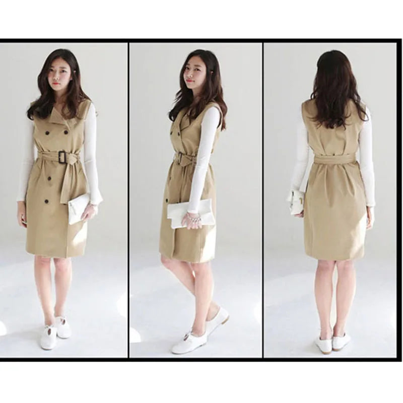 Big Discount Novelty Fashion Women lapel Long Trench Coat  Women With 3ways to wear, Long Sleeve British Style Windbreaker