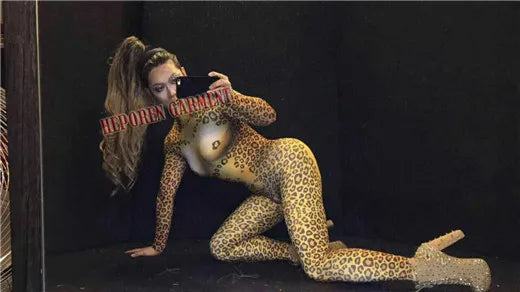 Big Discount Sexy Tiger Girl Leotard Jumpsuits Elasticity Bodysuit, DJ Singer Jazz Party Clubwear Night Tights
