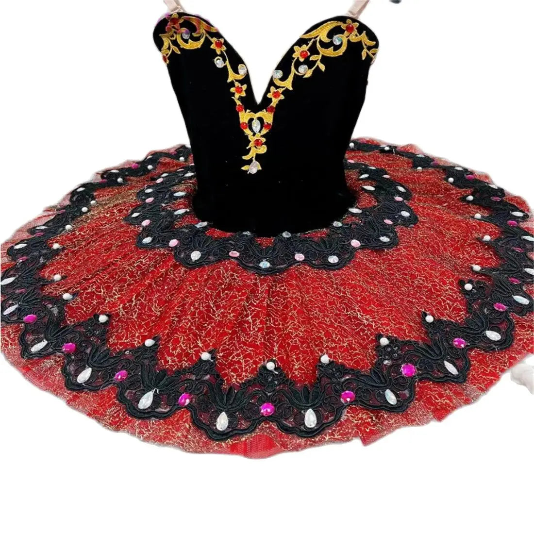 Children's Black Red Ballet Dancing Tutu For Don Quixote Performance,Balet Dress Girls Tutus Stage Skirt Retail Wholesale