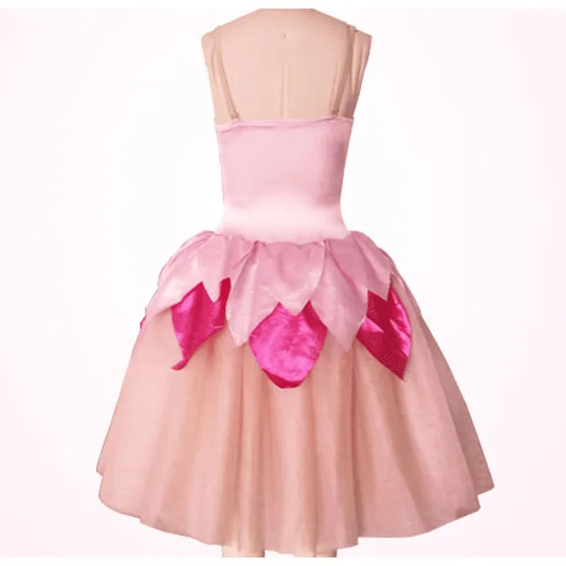 Christmas Pink Ballerina Flower Leaf Fairy Long Ballet Dress,Adult Peach Tree Leaves Petal Ballet Skirts Free Ship Dropshipping