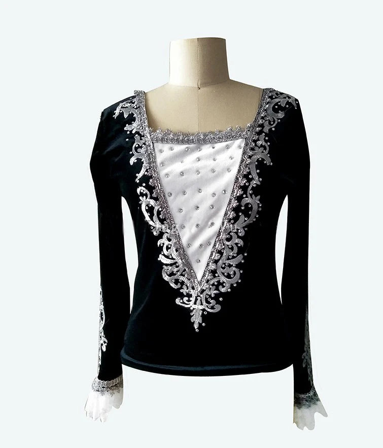 Custom Made Adult Children Prince Giselle Ballet Tunic Clothes,Male's Stage Dance Costumes Long Sleeves Rhinestone Decoartion