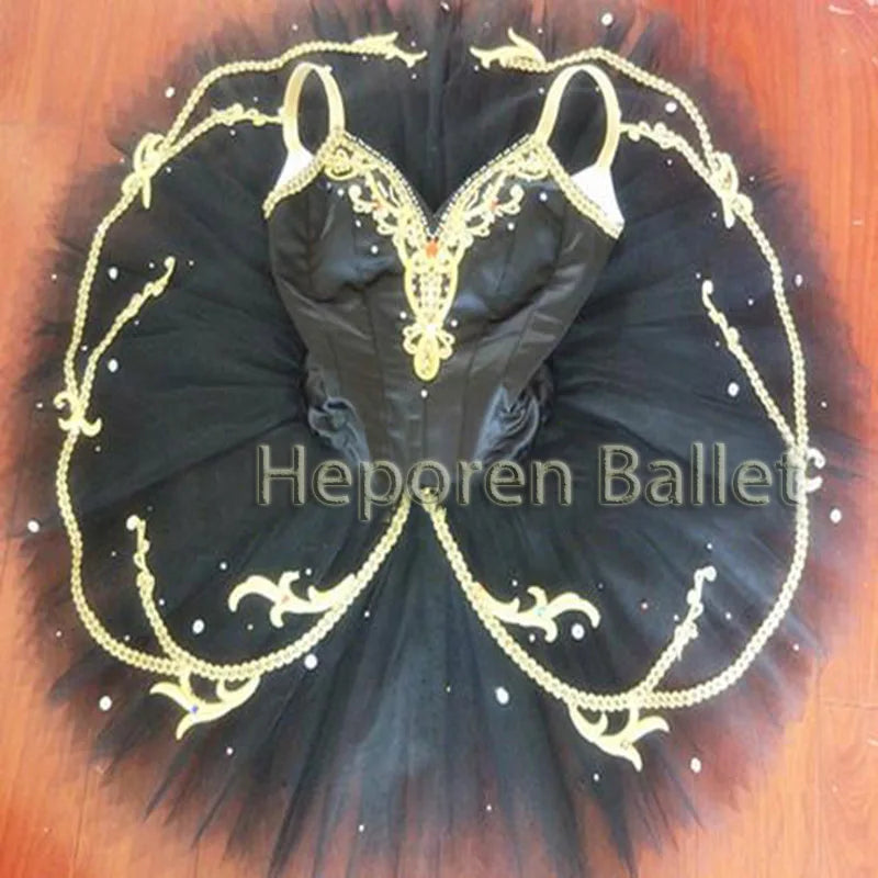 Custom Made Children Or Adult Black Swan Ballet Dress On Stage Performance Stiff Gauze Fluffy Skirt Swan Lake Variation Skirt