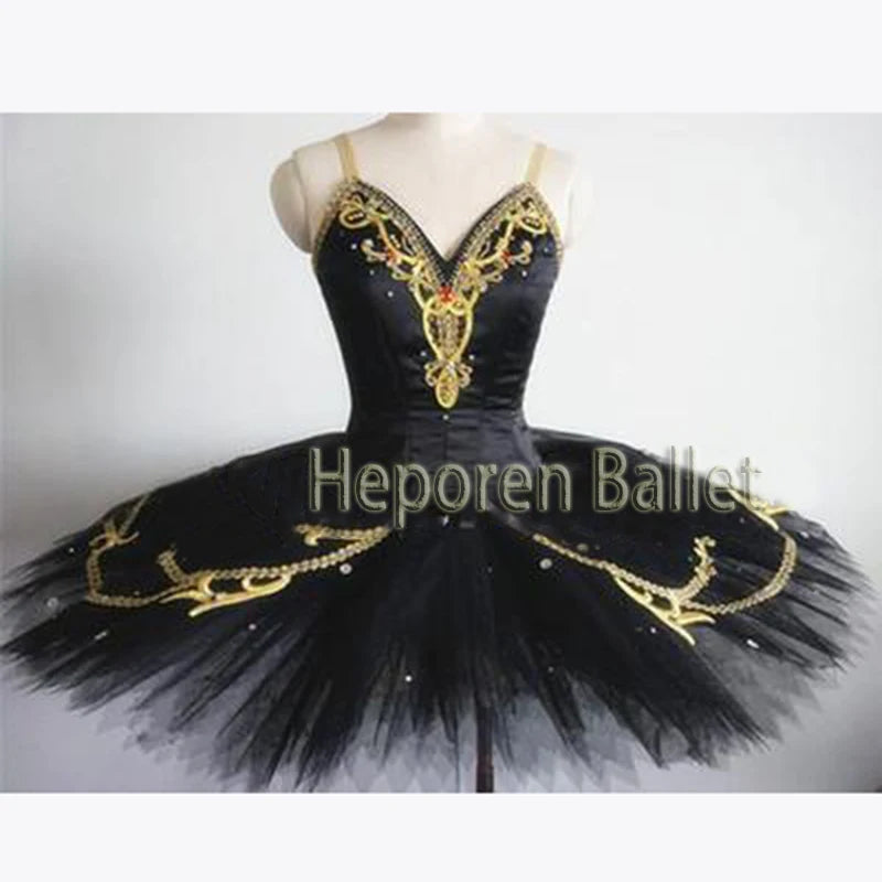 Custom Made Children Or Adult Black Swan Ballet Dress On Stage Performance Stiff Gauze Fluffy Skirt Swan Lake Variation Skirt
