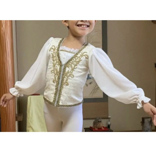 Custom Made Man Ballet Jackets V-neck Prince Men Balet Dance Tops Coat For Performance Costumes Retail Wholesale
