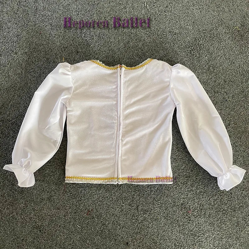 Custom Made Man Ballet Jackets V-neck Prince Men Balet Dance Tops Coat For Performance Costumes Retail Wholesale