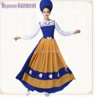 Customized Adult Switzerland Long Dancing Dress In Royal Blue Yellow For Stage,European Dutch Swedish Folk Dance Costumes
