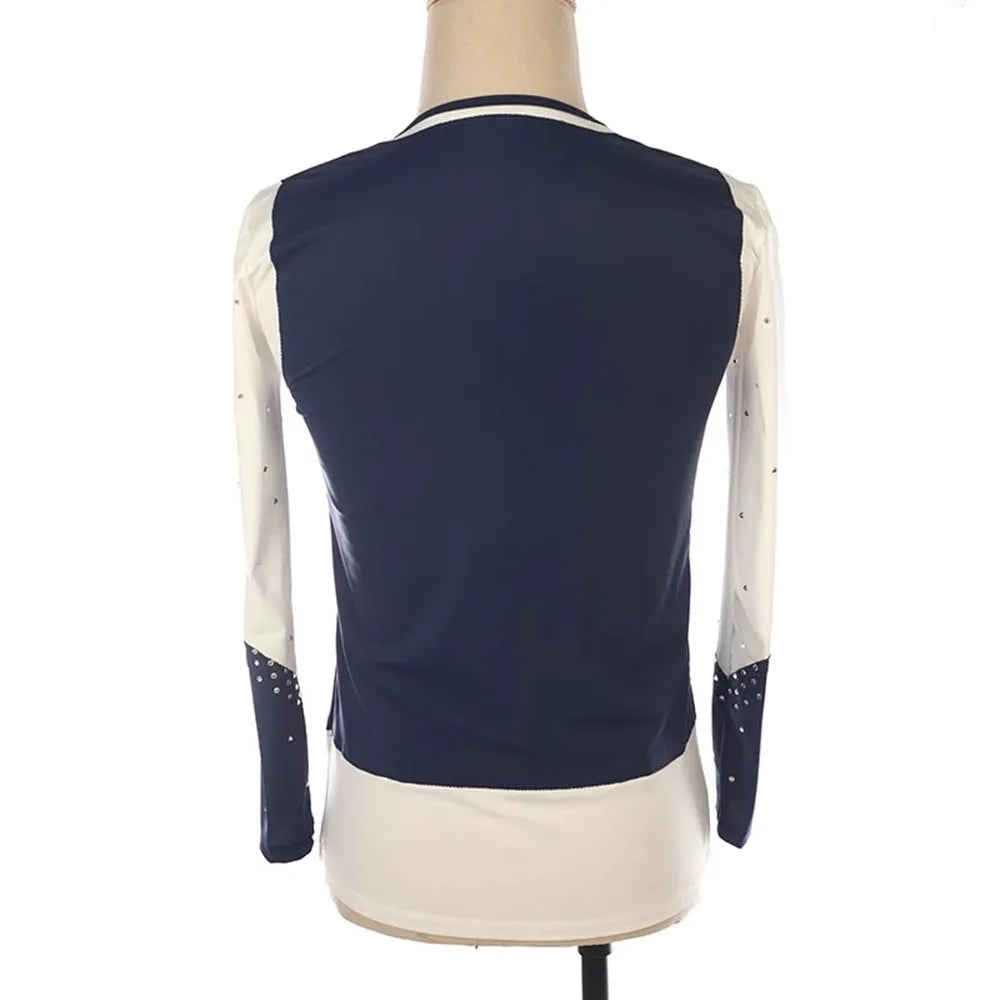 Customized Man'S Figure Skating Suit For Performance, Many Colors Men Top For Skating Stickers With Crystal Diamonds