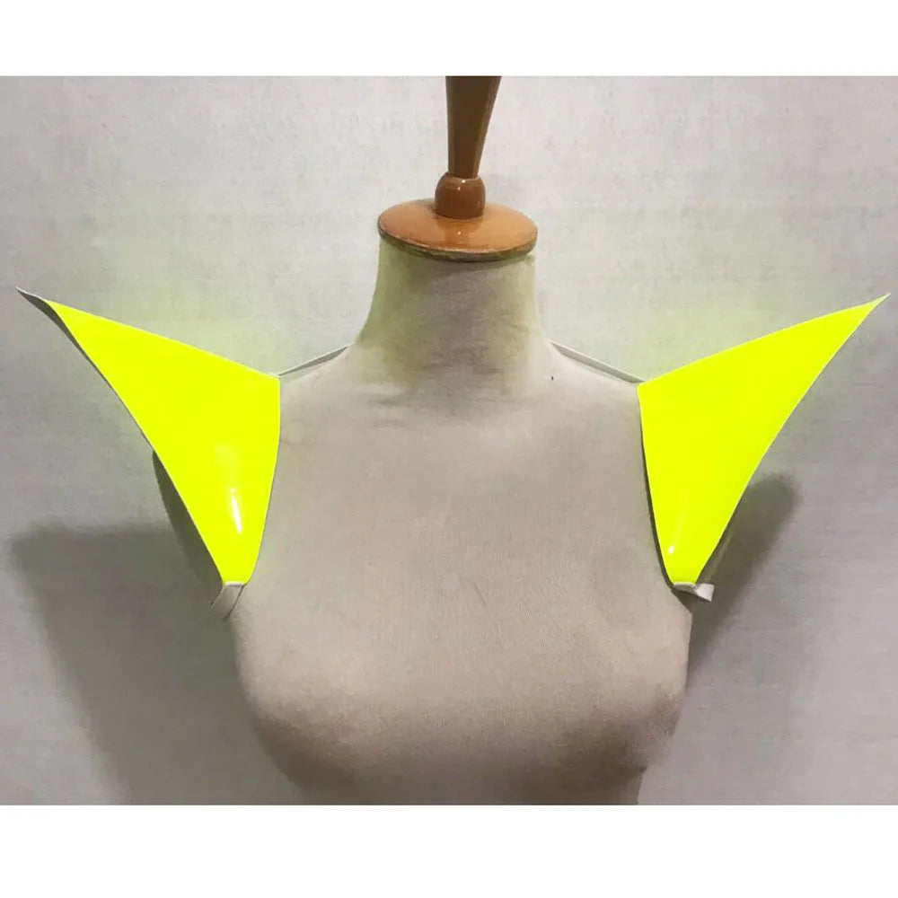 Customized Runway Show Nightclub Bar Party Attire, Super Bright Patent Leather Shoulder Accessories, Flying Shoulder Camisole