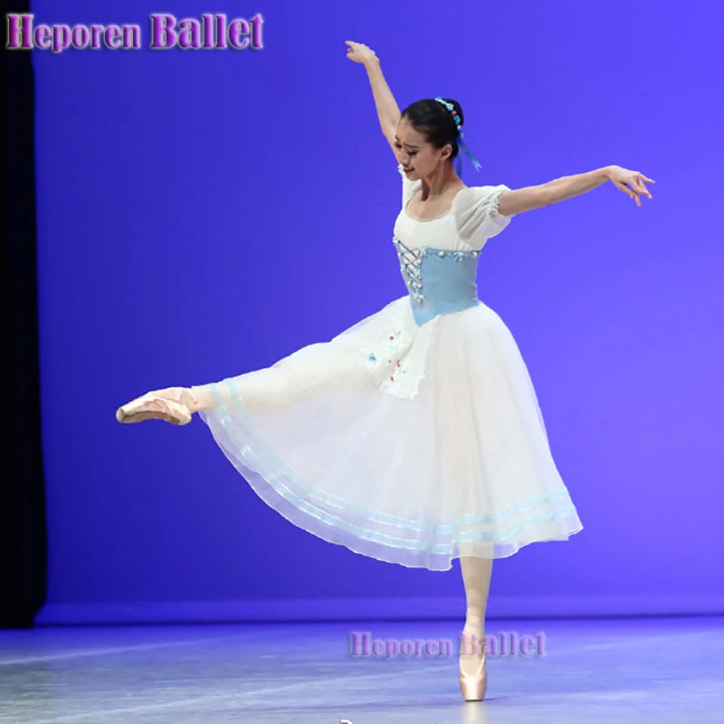 Customized Stage Costumes Giselle Ballet Dress For International Ballet Competition Gabriella Bell-shaped Tulle Skirt