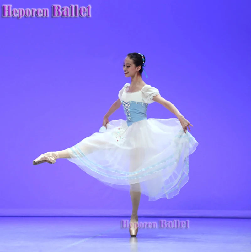 Customized Stage Costumes Giselle Ballet Dress For International Ballet Competition Gabriella Bell-shaped Tulle Skirt