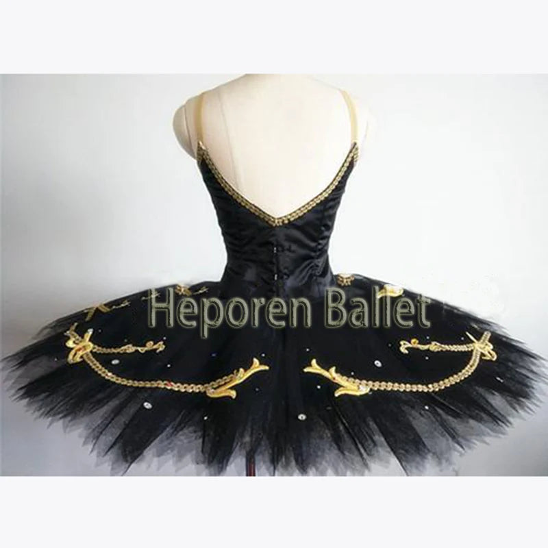 Custom Made Children Or Adult Black Swan Ballet Dress On Stage Performance Stiff Gauze Fluffy Skirt Swan Lake Variation Skirt