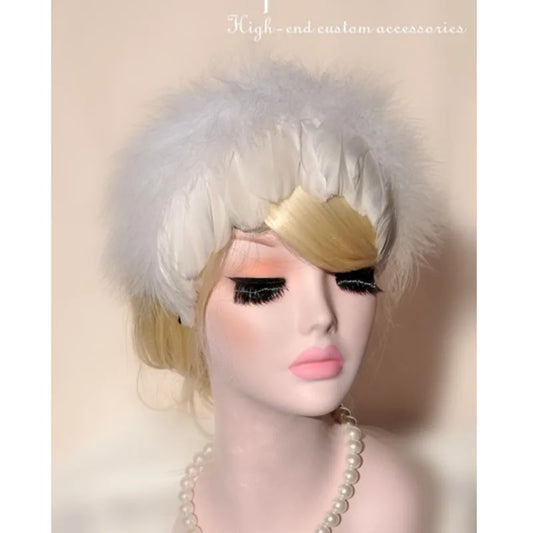 Hand Made Ballet Feather Headwear For Swan Lake, Lady Headband Role Play Halloween Party Wear