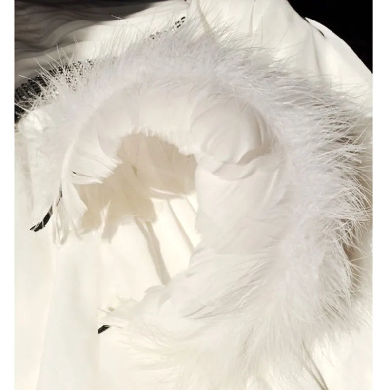 Hand Made Ballet Feather Headwear For Swan Lake, Lady Headband Role Play Halloween Party Wear