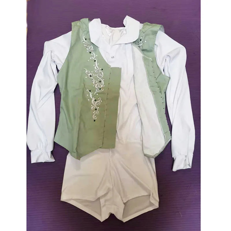 Men Ballet Top Vest Shirt Or Letoard Outwear,Male Ballet Jacket Spanish Stage Dance Costumes Retail Wholesale