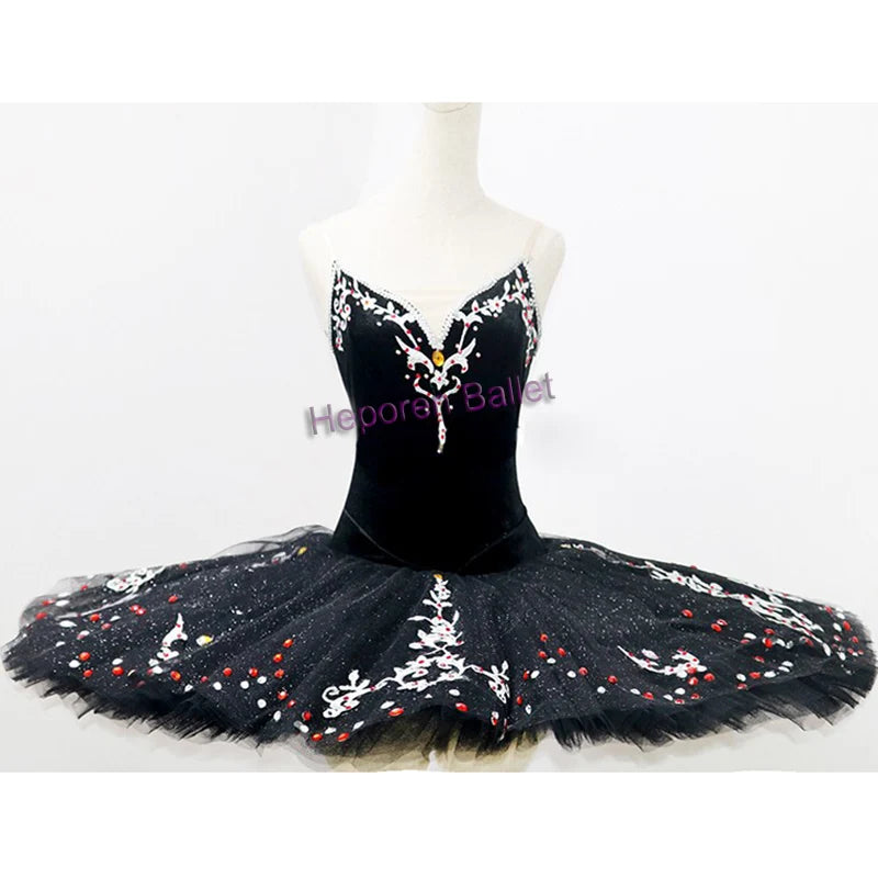 New Swan Lake Black Variation Ballet Tutu For Competition,Ballet Dress With 10 Layers Tutus