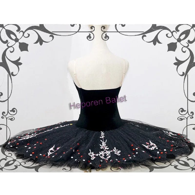 New Swan Lake Black Variation Ballet Tutu For Competition,Ballet Dress With 10 Layers Tutus