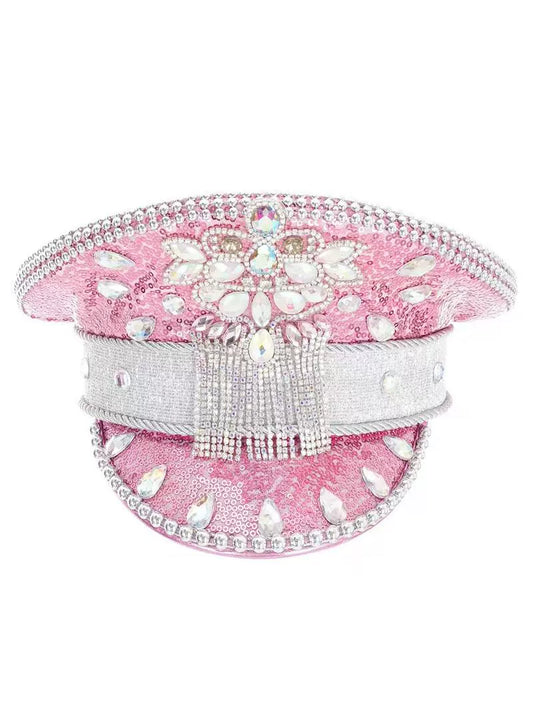 Cosplay Bar DJ Punk Rivet Cap Mardi Gras/Carnivals Sequin Rhinestone Hats,Captain Party Headwear Many Colors Styles Drop Ship