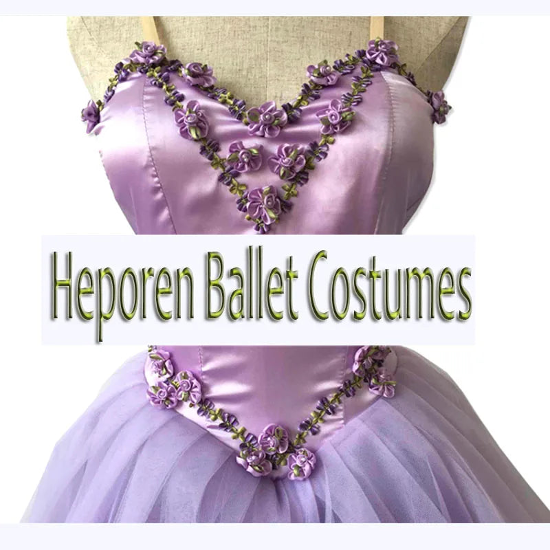 Orchid Flower Trim Purple Romantic Ballet Dresses,Lilic Theatricals Ballet Stage Costumes Retail Wholesale