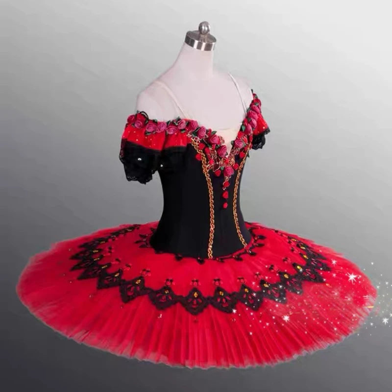 Professional Adult Or Girls's Ballet Dance Tutu Red Paquita Ballet Costume For Don Quixote Ballet Show