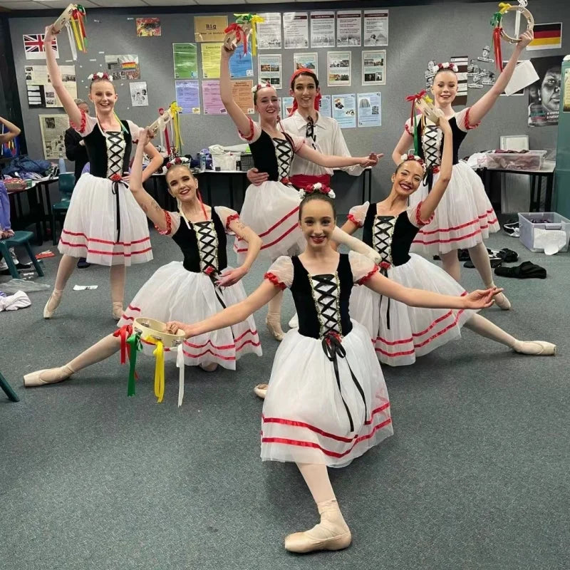 Professional Gisselle Ballet Dress, Dark Blue Performance Dance Skirt, Tutu Costume For Ballet Recital And Competitions