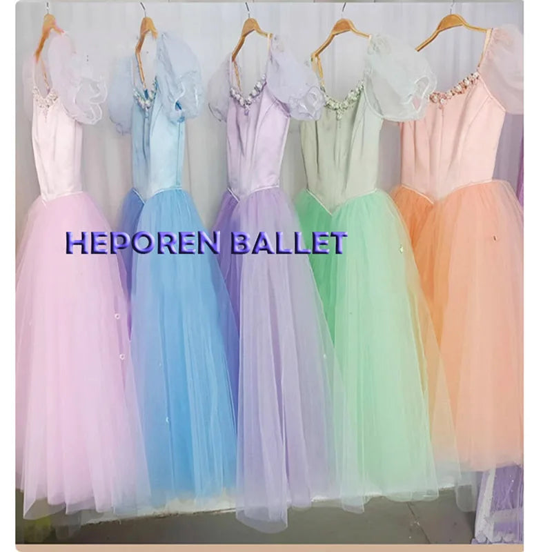 Professional Light Blue Giselle Valse des fleurs Ballet Romantic Dress High Quality,Nutcracker Long Ballet Costume For Stage