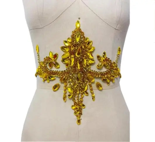 Pure Handmade Diamond Decorations, Handmade Beaded Patches, Performance Clothing Accessories