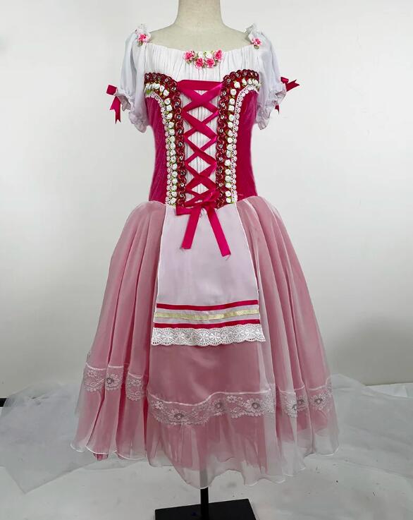 Copy of Pink Giselle Ballet Tutu With Apron,Balet Soft Tulle Long Dresses Drop Ship