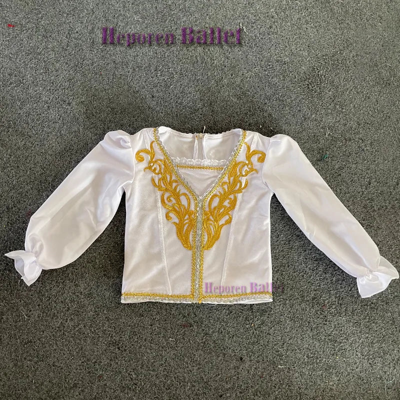 Custom Made Man Ballet Jackets V-neck Prince Men Balet Dance Tops Coat For Performance Costumes Retail Wholesale