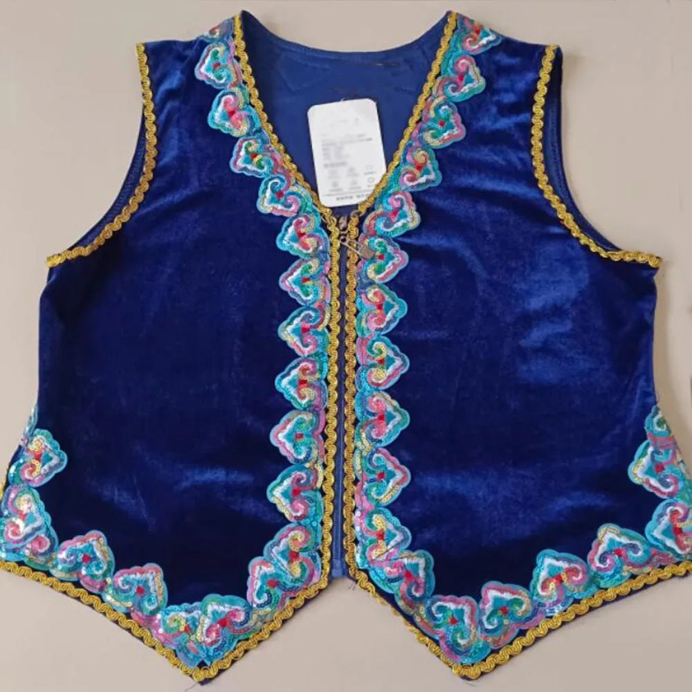 Men's Ballet Dance Vest Green Or Blue Or Red Prince Embroidered Ballet Vest Stage Performance Costume