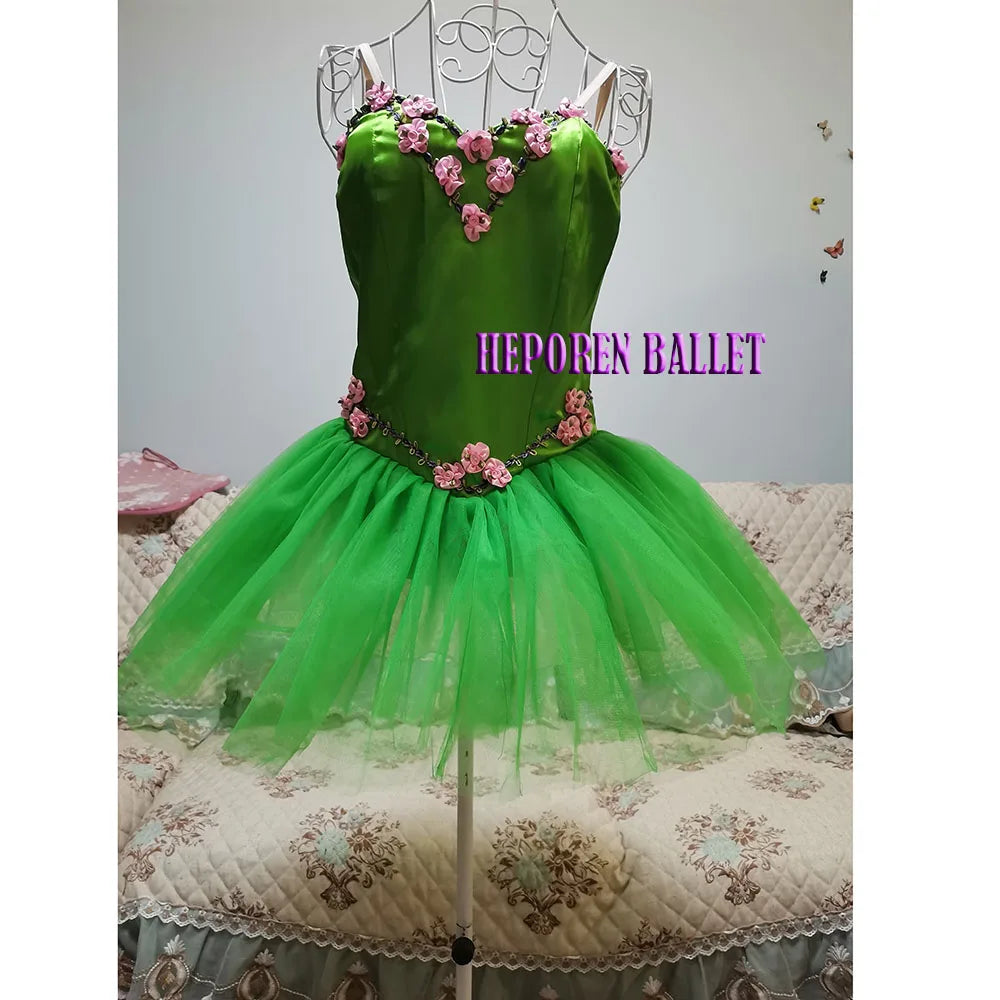 Long Or Short Gauze Green Ballet Skirt With Flowers Many Colors For Adult Or Children