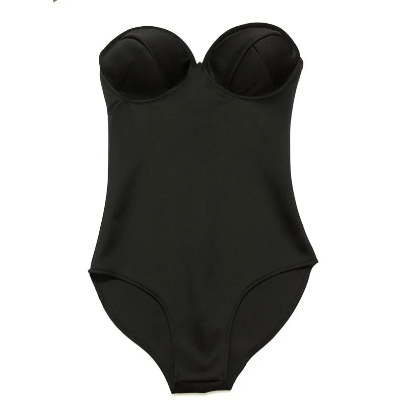 Sexy Club Leotard Jumpsuit Black Corset Tube Body Top Sleeveless DJ Costumes For Women Babydoll Overalls