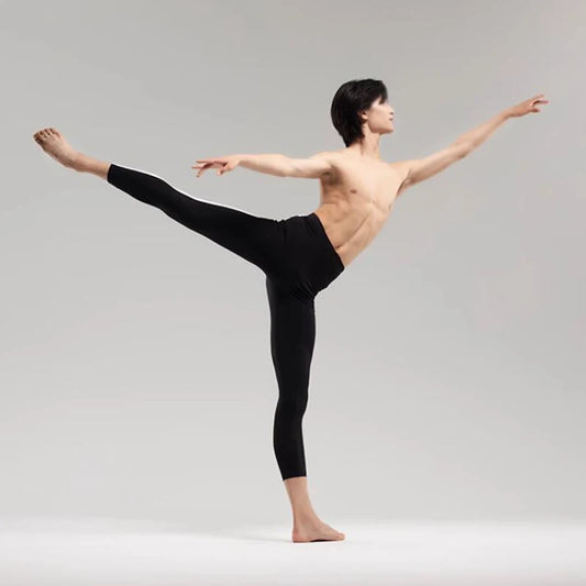 Striped Splicing Ballet Tights For Dance Practice , Bodytraining Pants With Elasticity For Body Shaping