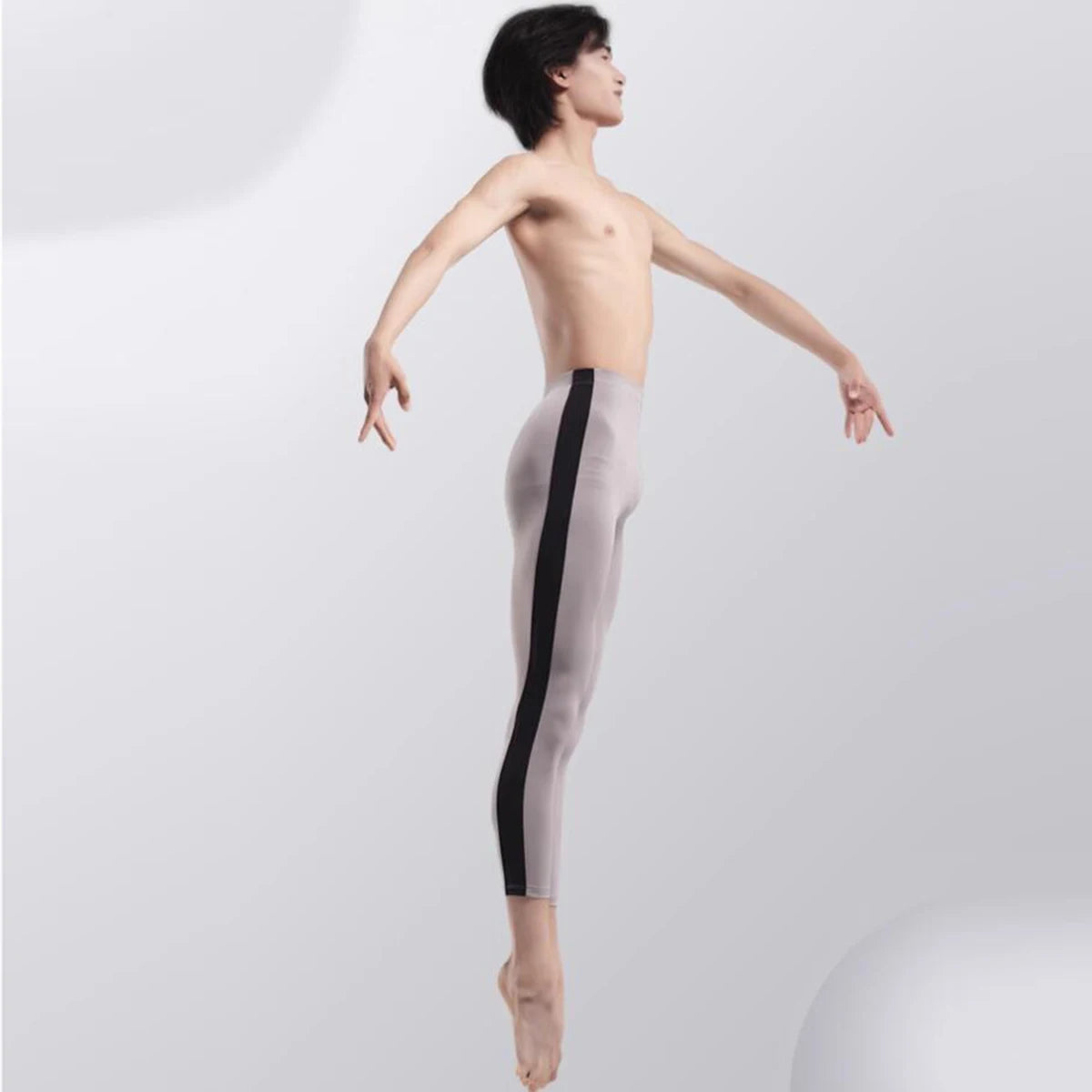 Striped Splicing Ballet Tights For Dance Practice , Bodytraining Pants With Elasticity For Body Shaping