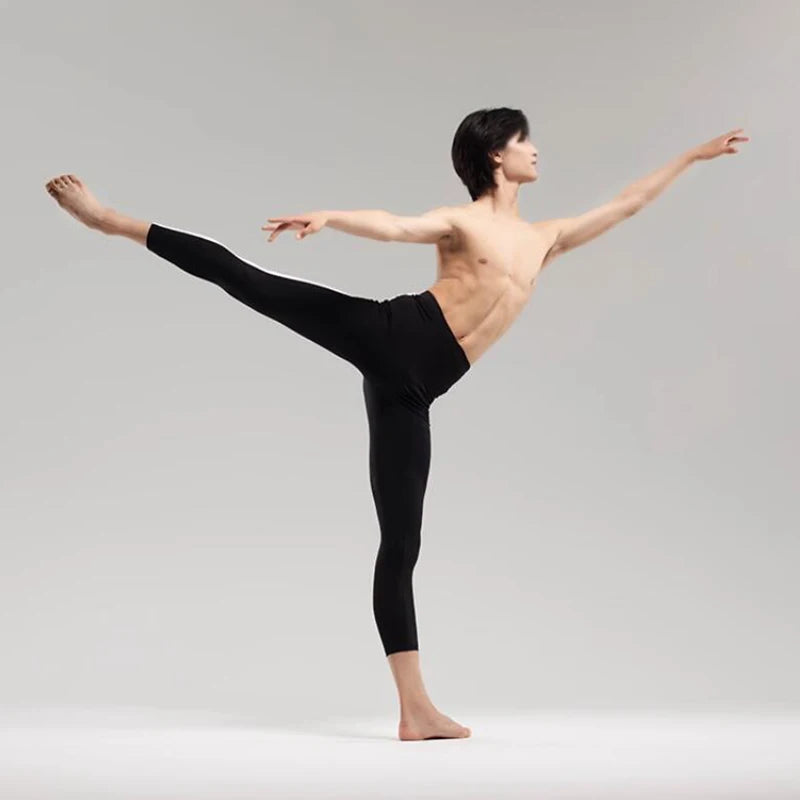 Striped Splicing Ballet Tights For Dance Practice , Bodytraining Pants With Elasticity For Body Shaping