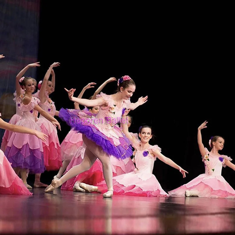 Waltz of the Flowers Ballerina Ballet Tutu Dress,Nutcracker Fairy Cinderella Ballet Costumes Pink Ballet Clothes