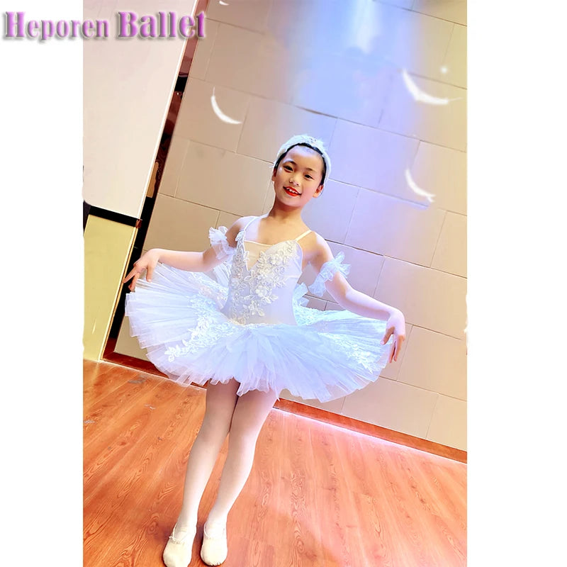 White Puffy Swan Lake Ballet Tutu Dance Costume For Children & Adults - Performance Wear