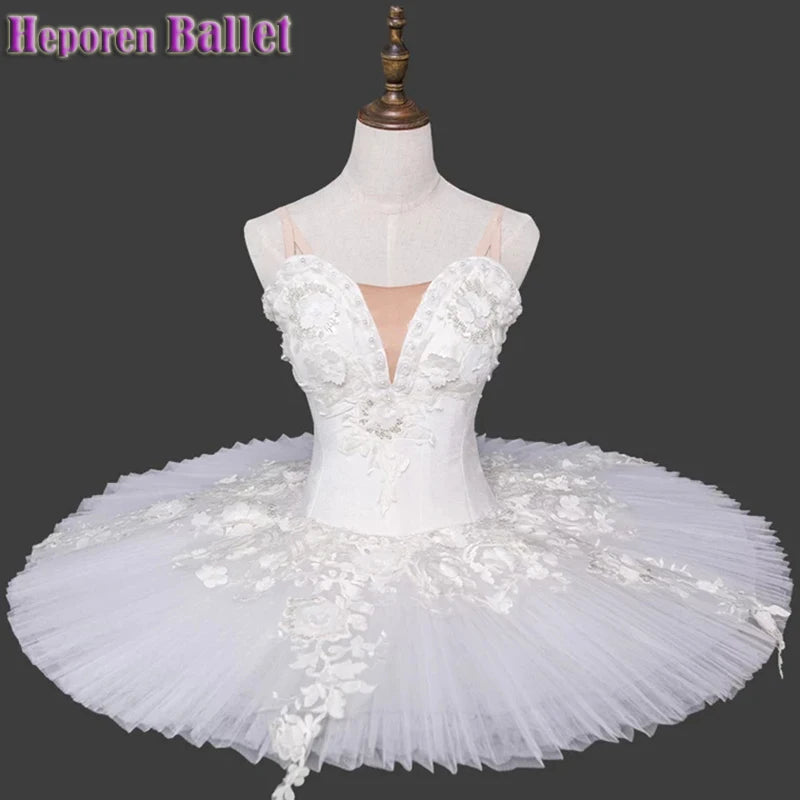 White Puffy Swan Lake Ballet Tutu Dance Costume For Children & Adults - Performance Wear