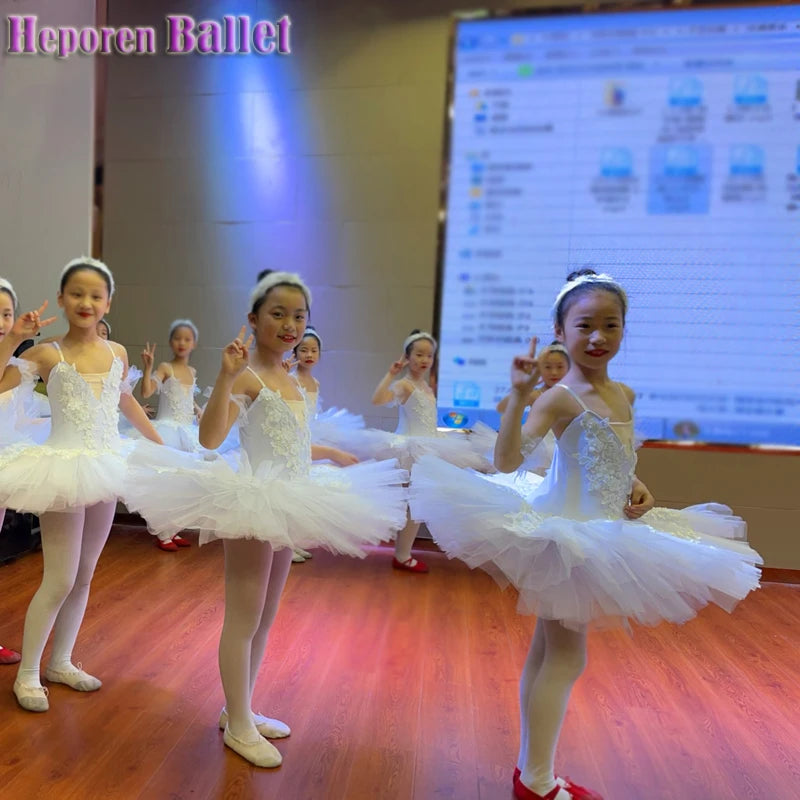 White Puffy Swan Lake Ballet Tutu Dance Costume For Children & Adults - Performance Wear