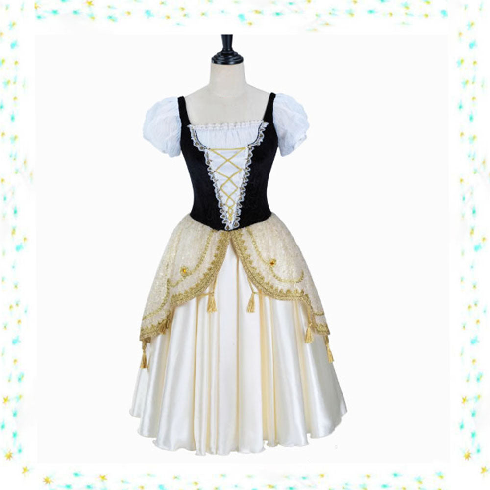 New Professional Esmeralda Black Gold Long Romantic Ballet Dress,Custom Made Girl Tutu Dress For Pagita Variation Competition