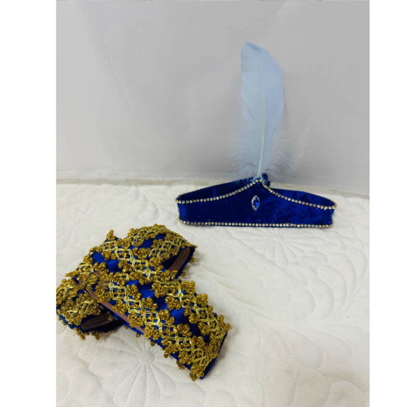 Customized Le Corsaire Man Ballet Long Pants With Headwear And Cuff/Short Sleeve,Blue Balet Pirate Costumes Diamond Decoration