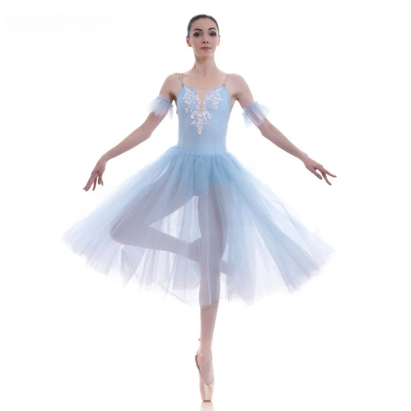 Women Long Ballet Dance Tutus For Stage Performance Adult Girls Ballerina Romantic Ballet Dance Dress