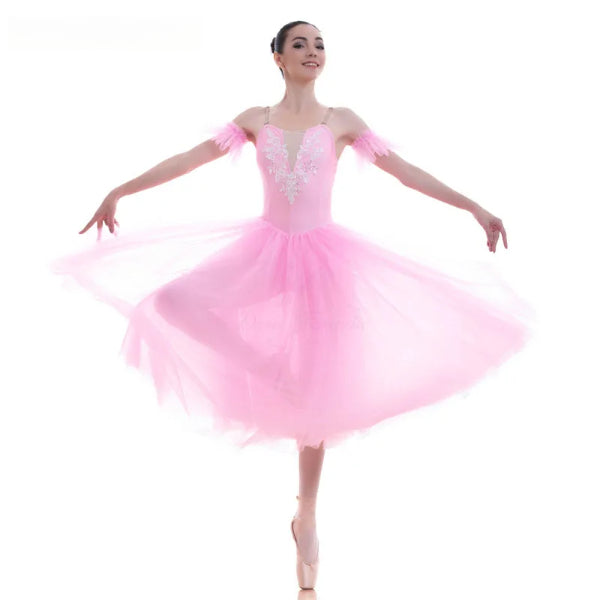 Women Long Ballet Dance Tutus For Stage Performance Adult Girls Ballerina Romantic Ballet Dance Dress