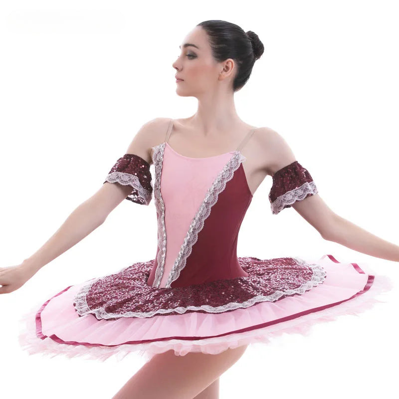 Customized Women Burgundy Ballet Tutu And Girl Stage Ballet Costumes Tutu Ballerina Tutu