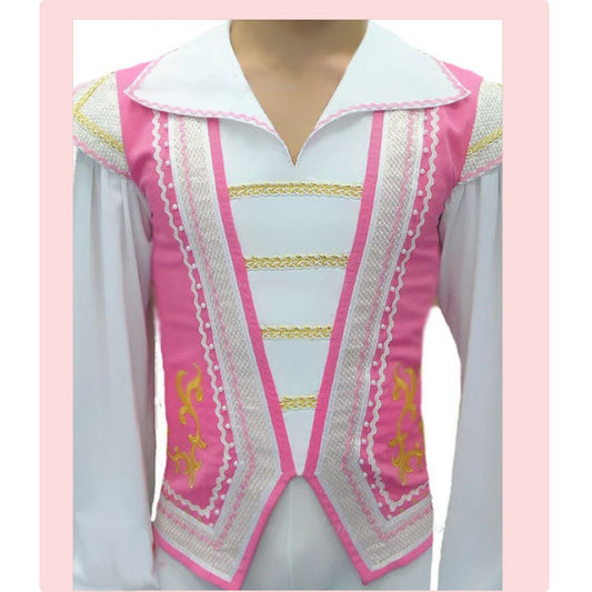 Customized Man Pink White Ballet Top Ballet Jacket,Boy's Dance Costume Coat For Ballet Performance Drop Shipping