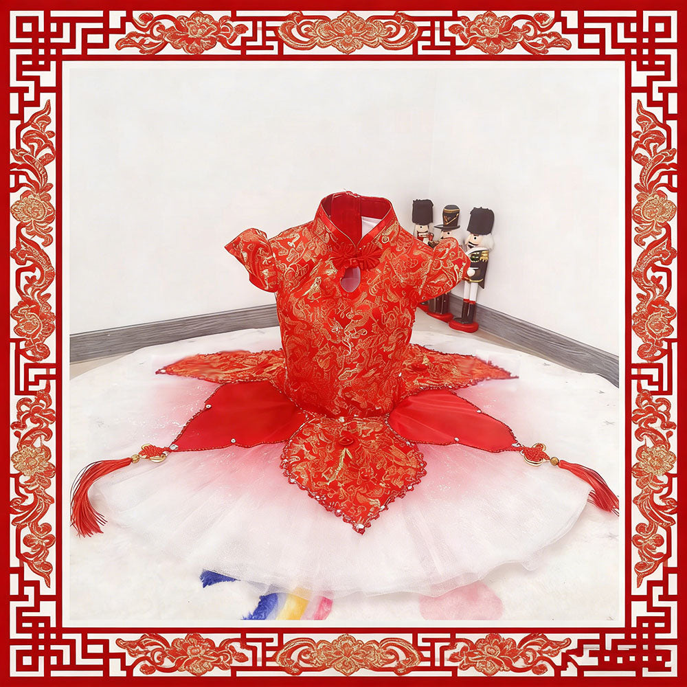 Custom Made Red Ballet Tutu Dress With Chinese Knot For Stage Performa –  Heporen Garment